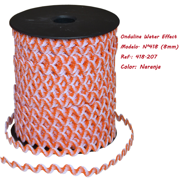 Zackenlitze Wassereffekt 8mm (50 m), Orange